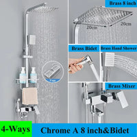 Colonne de Douche 4 Voies Noir, Chromé ou Doré avec Douchette Bidet