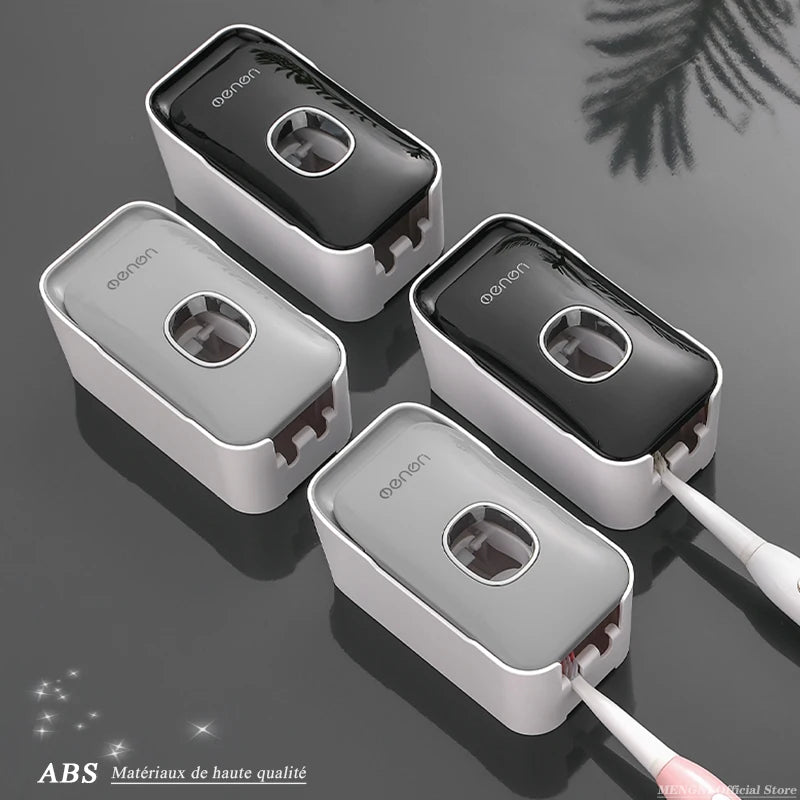 Distributeur de Dentifrice Automatique avec Porte-Brosses, Mural Gris ou Noir 15 cm