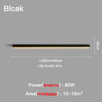 Plafonnier Cuisine LED Linéaire Noir ou Blanc, 60 à 200 cm