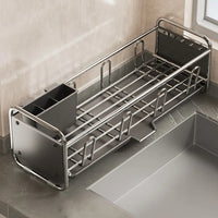 Égouttoir à Vaisselle Latéral Inox 43 cm pour Évier, Gris ou Blanc