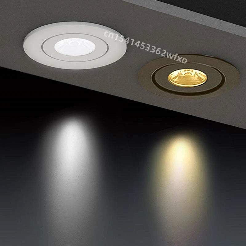 Mini Spot LED Encastrable 3 W Ø 52 mm, Doré, Noir, Blanc ou Argent