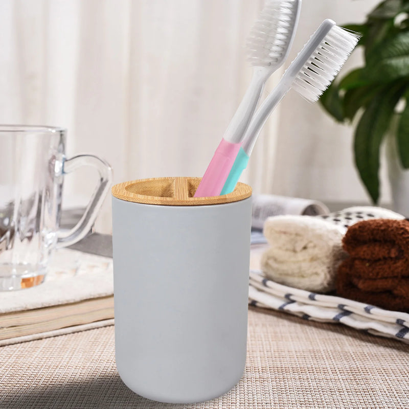 Accessoires Salle de Bain Bambou à la Pièce, 6 Articles, 3 Coloris