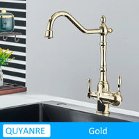 Mitigeur de Cuisine Filtrant Laiton Vieilli Rotatif 360°