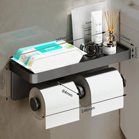 Porte-Papier Toilette Mural Aluminium avec Tablette, à l'Unité ou Lot de 2, 4 Finitions