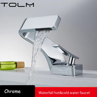 Mitigeur Lavabo Cascade Design Laiton Monotrou, 8 Finitions, Bonde en Option