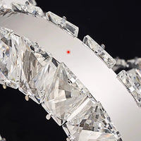 Suspension Cuisine LED Cristal Linéaire à Anneau, 90 à 150 cm