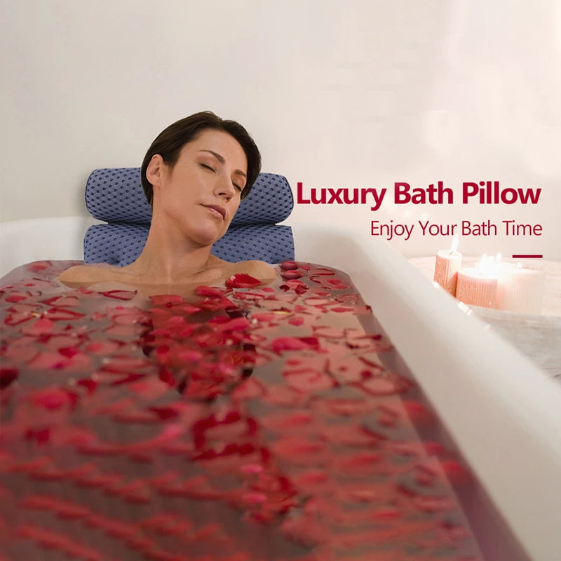 Oreiller de Baignoire 7 Ventouses Maille Respirante 4D