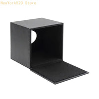 Boîte à Mouchoirs Carrée en Cuir PU Noir 13,5 cm