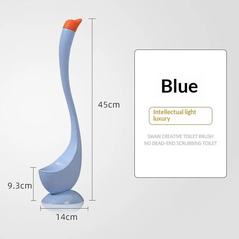 Brosse WC Cygne avec Support 45 cm, Blanc, Noir ou Bleu