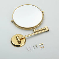 Miroir Grossissant Laiton Doré Double Face x3
