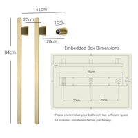 Sèche-Serviette Électrique Encastré Vertical 2 Barres Inox 84 cm, WiFi en Option