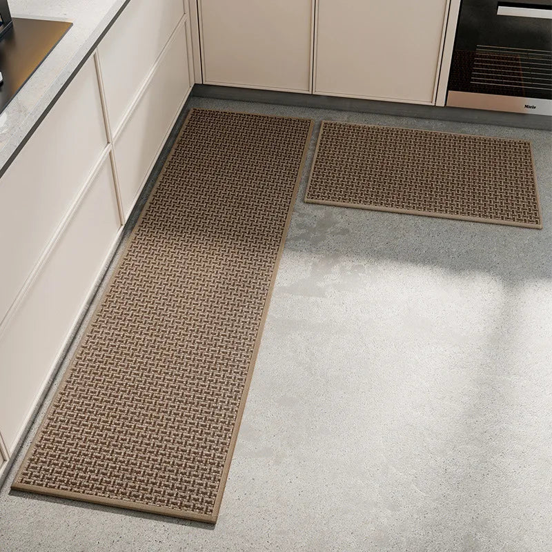 Tapis de Cuisine Tressé Antidérapant Dos Caoutchouc, 4 Tailles, 3 Coloris
