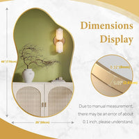 Miroir Mural Organique Cadre Métal Noir ou Doré 116 x 66 cm
