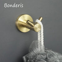 Accessoires Salle de Bain Doré Brossé Inox à la Pièce, 15 Articles