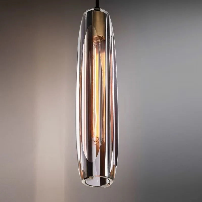 Suspension Cuisine en Cristal et Cuivre, 1 à 3 Lampes