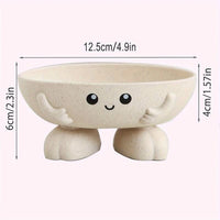 Porte-Savon Original Visage Souriant avec Pieds, Coupelle à Poser, 4 Couleurs