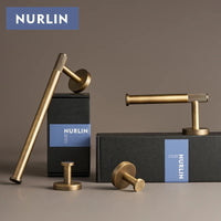 Accessoires Salle de Bain Laiton Noir, Doré, Argent ou Vieilli à la Pièce, 4 Articles