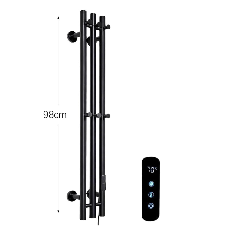 Sèche-Serviette Électrique Mural Vertical 3 ou 4 Barres Inox 98 cm