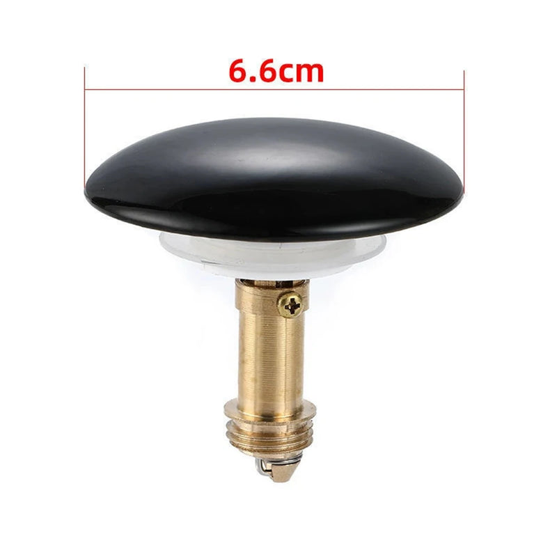 Bouchon de Bonde Pop-Up Laiton Noir ou Blanc, Ø 6,6 cm