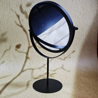 Miroir de Table Rond Rotatif en Métal Doré ou Noir, 17 cm