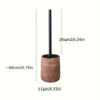 Brosse WC Céramique Rayée Style Wabi-Sabi à Poser 40 cm