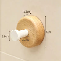 Set Accessoires Salle de Bain Bois et Blanc 7 Pièces