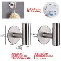 Accessoires Salle de Bain Adhésifs Sans Perçage Noir, Doré ou Argent à la Pièce, 24 Articles