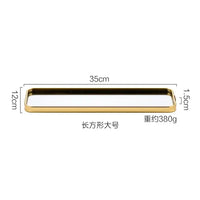 Plateau Miroir Doré Ovale ou Rectangulaire de 30 à 35 cm