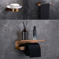 Ensemble d'Accessoires de Salle de Bain Or Rose Brossé