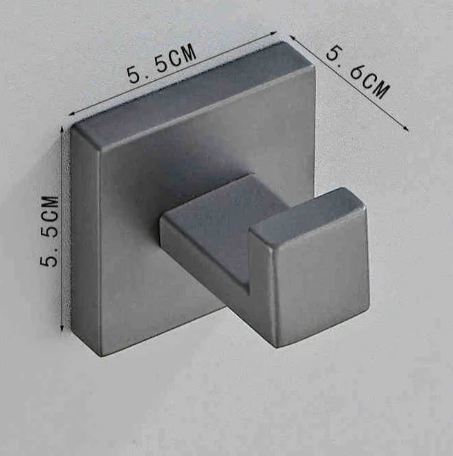 Patère Salle de Bain Murale Inox 304 Gris Anthracite, 9 Modèles
