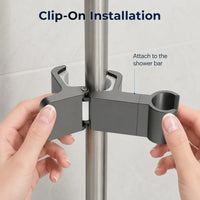 Support Douchette à Clipser sur Barre de Douche, Sans Perçage, Orientable