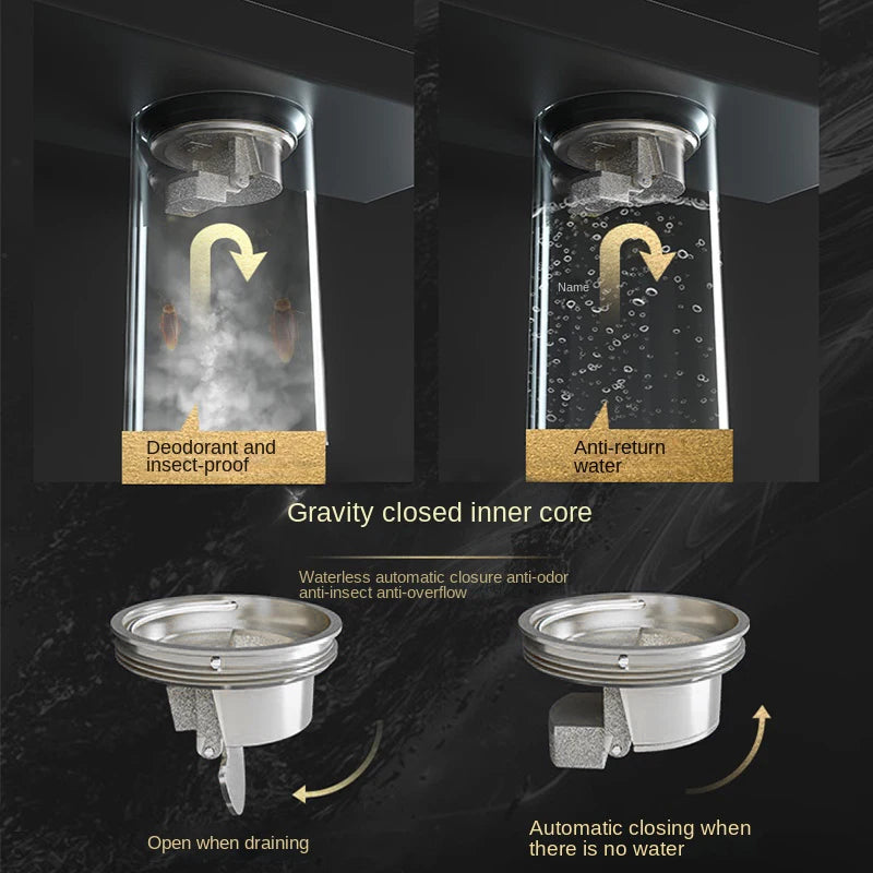 Caniveau de Douche Inox 304 Anti-Odeur, 20 à 100 cm