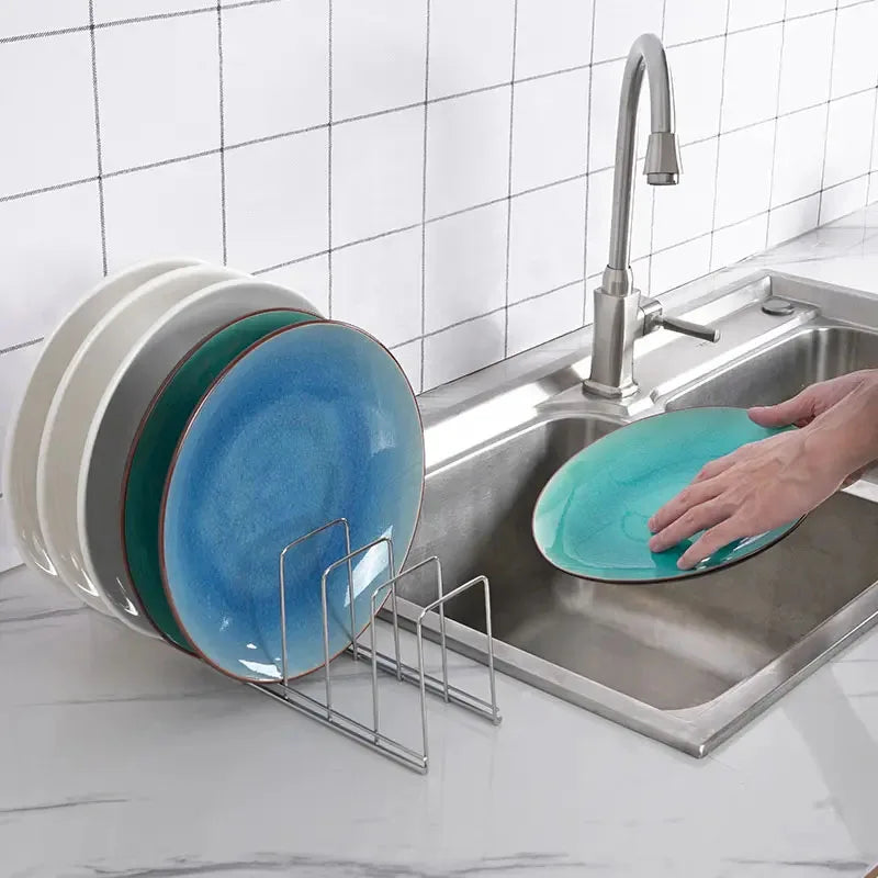 Égouttoir Vaisselle Inox Porte-Assiettes et Bols, Seul ou Lot de 2