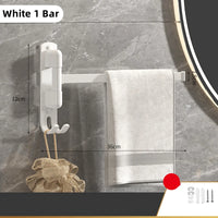 Porte-Serviette Pivotant Mural Inox Noir ou Blanc, 1 à 5 Barres