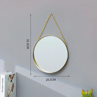 Miroir Mural Rond Doré à Suspendre avec Chaîne, 20,5 à 30,5 cm