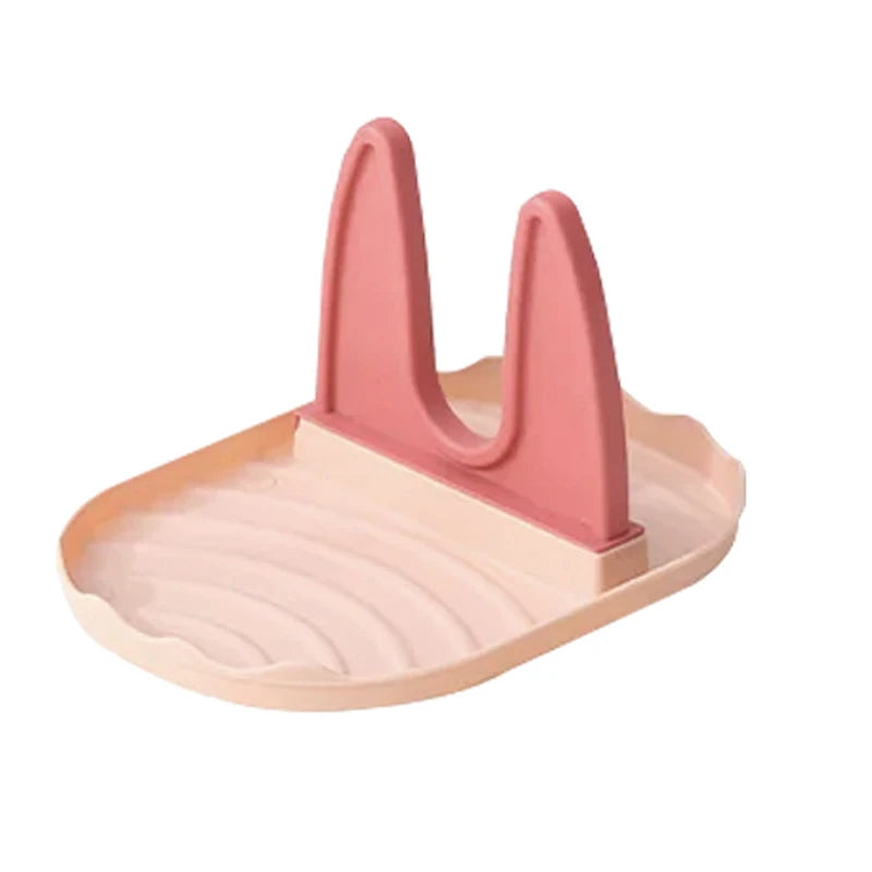 Repose-Couvercle et Cuillère à Plateau Ondulé, Plastique, 19 x 14 cm, 3 Coloris