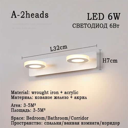 Applique LED Miroir Salle de Bain Étanche Ronde ou Carrée