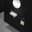 Lave-Main Mural en Céramique Blanc, Ultra-Étroit 36,5 x 18 cm