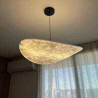 Suspension Cuisine Soie Blanche LED, Diamètre 40 à 80 cm