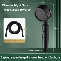 Pommeau de Douche à Tête Pivotante 360°, 3 Modes et Bouton Stop