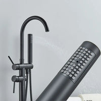Robinet de Baignoire sur Pied Noir Mat Bec Pivotant