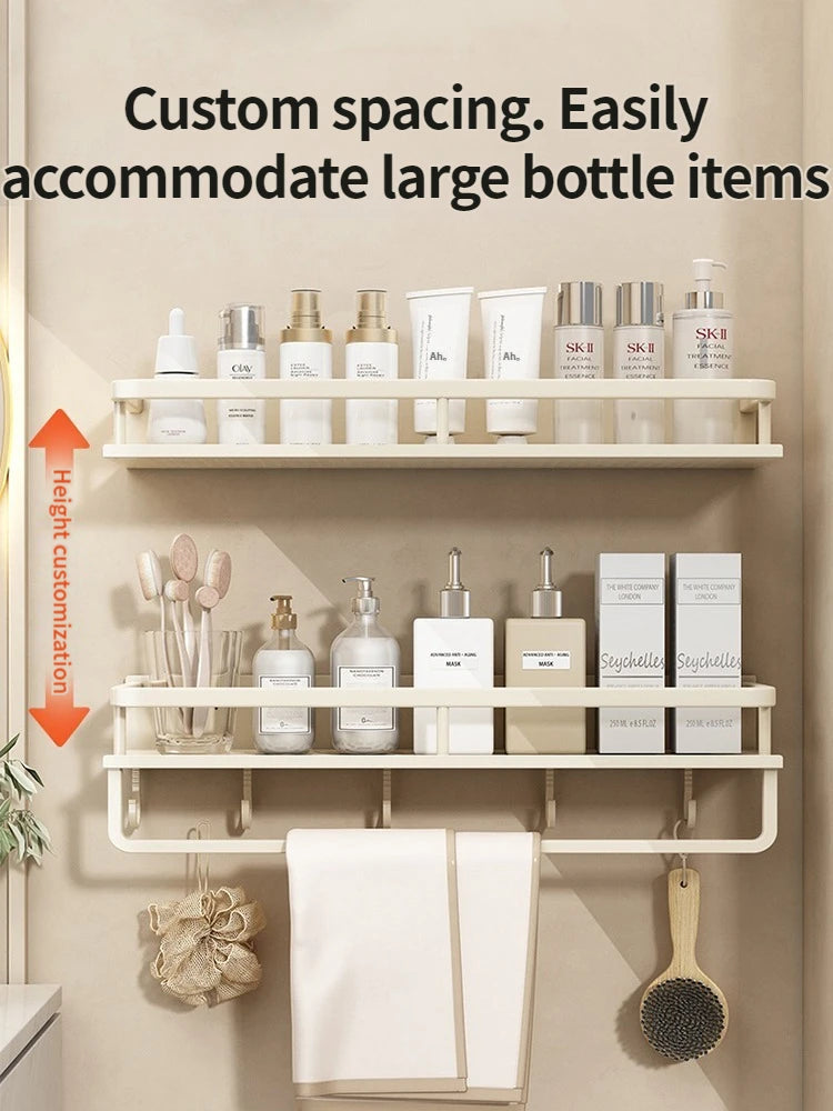 Étagère de Douche Murale Aluminium Avec ou Sans Perçage 30 à 60 cm