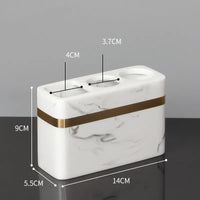 Accessoires Salle de Bain Effet Marbre et Doré à la Pièce, 7 Articles