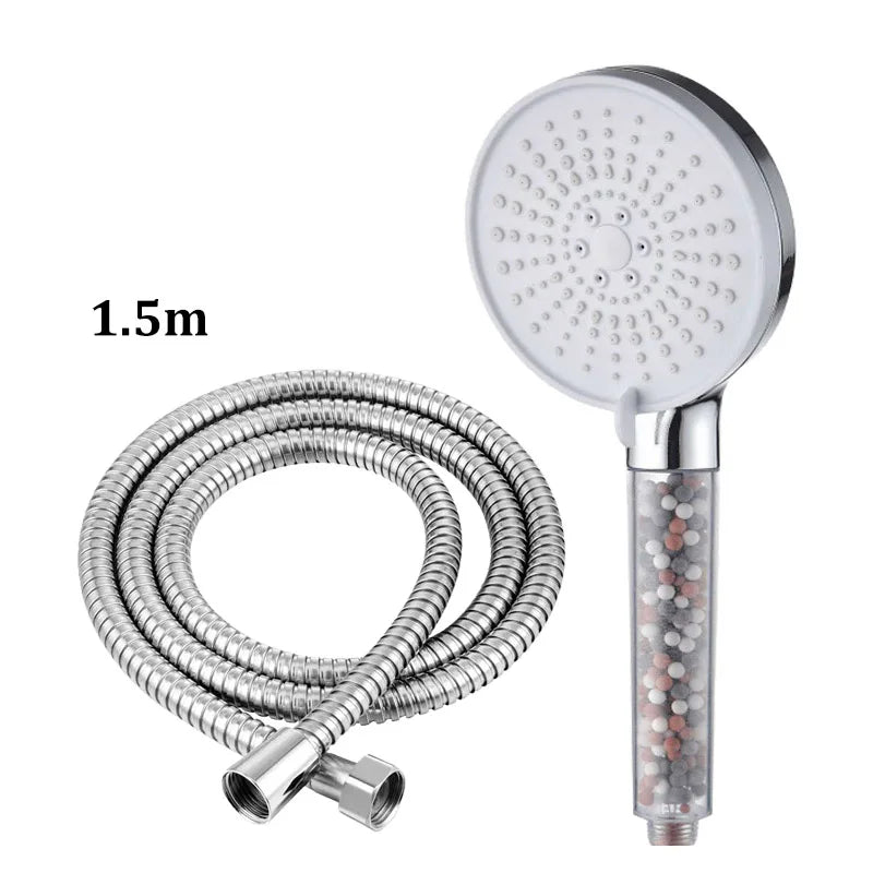 Pommeau de Douche Haute Pression avec Filtre Minéral, Noir ou Blanc
