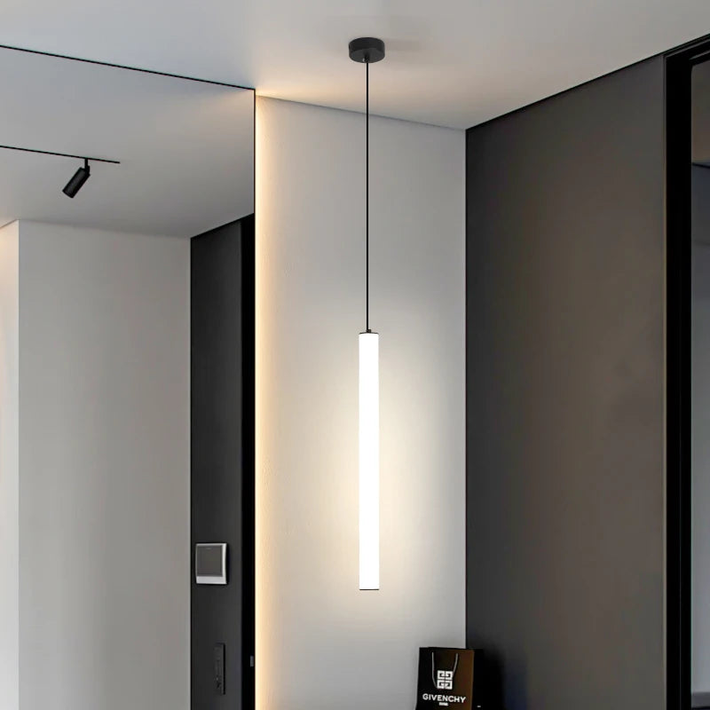 Suspension Cuisine Cylindrique Blanche LED 40 cm