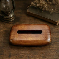 Boîte à Mouchoirs en Bois Massif Arrondie, 22 x 13 x 6 cm