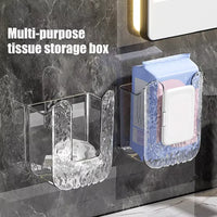 Boîte à Mouchoirs Murale Transparente pour Lingettes Humides sans Perçage