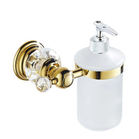 Accessoires Salle de Bain Dorés Cristal Muraux à la Pièce, 15 Articles