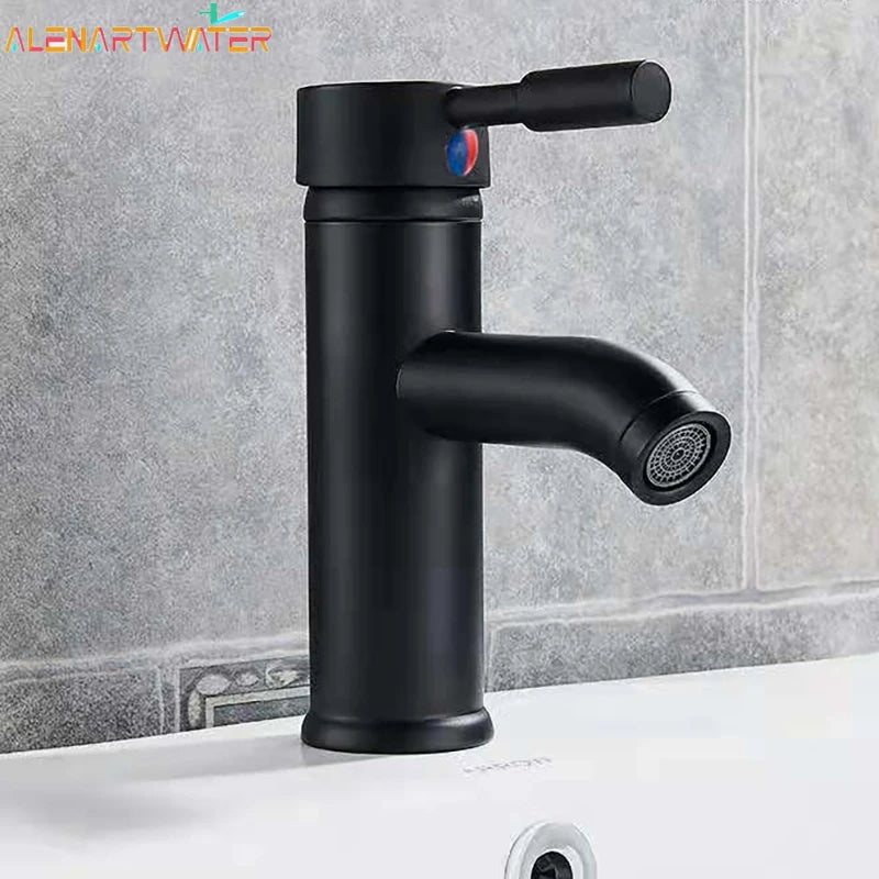 Mitigeur de Lavabo à Trou Unique en Acier Inoxydable