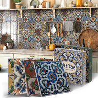 Carreaux Adhésifs Crédence 15 cm, 27 Motifs Colorés, 12 ou 24 Pièces